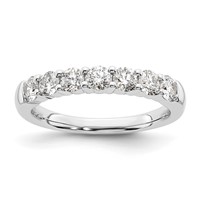 14K White Gold 1 Carat Lab Grown Diamond VS SI+ G+ Seven Stone Complete Fashion Band view 1