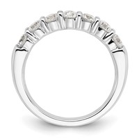 14K White Gold 1.20 Carat Lab Grown Diamond VS SI+ G+ Seven Stone Complete Fashion Band view 3
