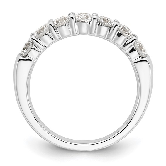 14K White Gold 7-Stone Shared Prong (Holds 7-3.5mm Round) Diamond Band Mounting