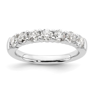 14K White Gold 7-Stone Shared Prong (Holds 7-3.5mm Round) Diamond Band Mounting