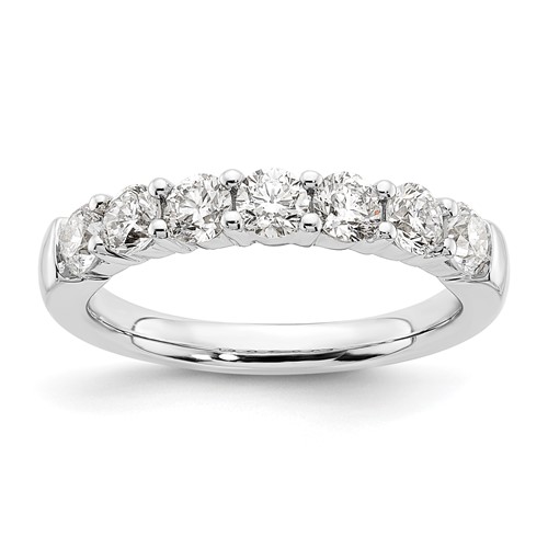 14K White Gold 1.20 Carat Lab Grown Diamond VS SI+ G+ Seven Stone Complete Fashion Band