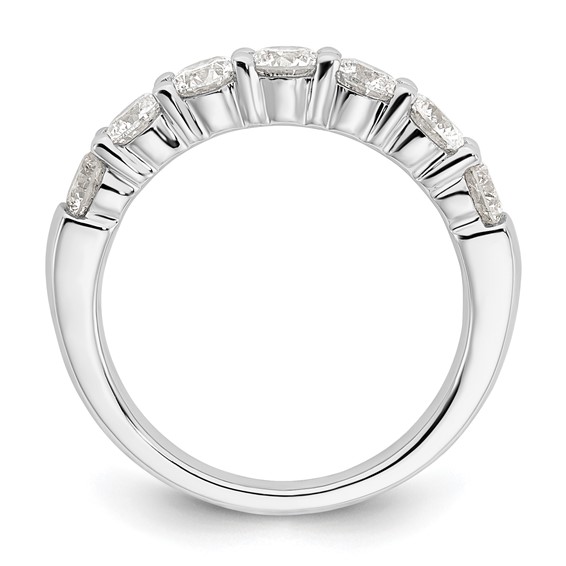 14K White Gold 7-Stone Shared Prong (Holds 7-3.9mm Round) Diamond Band Mounting