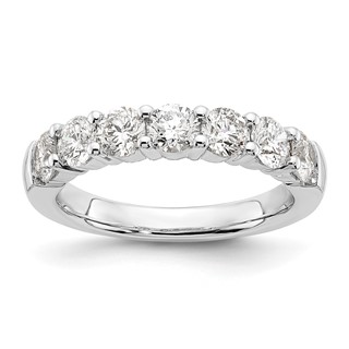 14K White Gold 7-Stone Shared Prong (Holds 7-3.9mm Round) Diamond Band Mounting