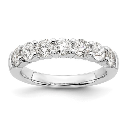 14K White Gold 1.62 Carat Lab Grown Diamond VS SI+ G+ Seven Stone Complete Fashion Band