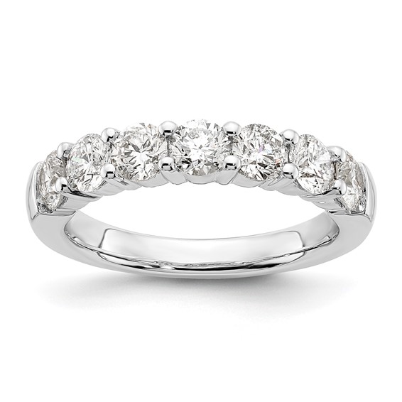 14K White Gold 7-Stone Shared Prong (Holds 7-3.9mm Round) Diamond Band Mounting