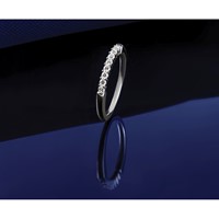 14K White Gold 0.50 Carat Lab Grown Diamond VS SI+ G+ Nine Stone Complete Fashion Band view 5