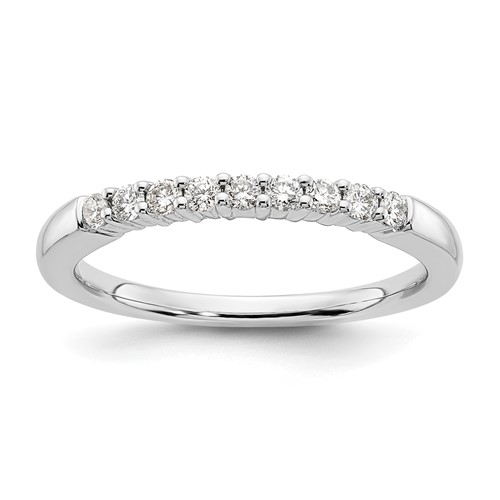 14K White Gold 0.20 Carat Lab Grown Diamond VS SI+ G+ Nine Stone Complete Fashion Band