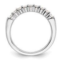 14K White Gold 0.50 Carat Lab Grown Diamond VS SI+ G+ Nine Stone Complete Fashion Band view 2