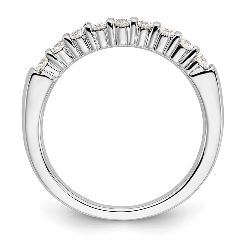 14k White Gold 1/2 carat Lab Grown Diamond VS/SI+ G+ Nine Stone Complete Fashion band