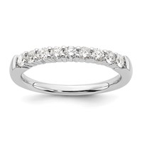 14K White Gold 0.50 Carat Lab Grown Diamond VS SI+ G+ Nine Stone Complete Fashion Band view 1