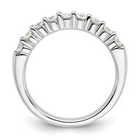 14K White Gold 0.75 Carat Lab Grown Diamond VS SI+ G+ Nine Stone Complete Fashion Band view 2