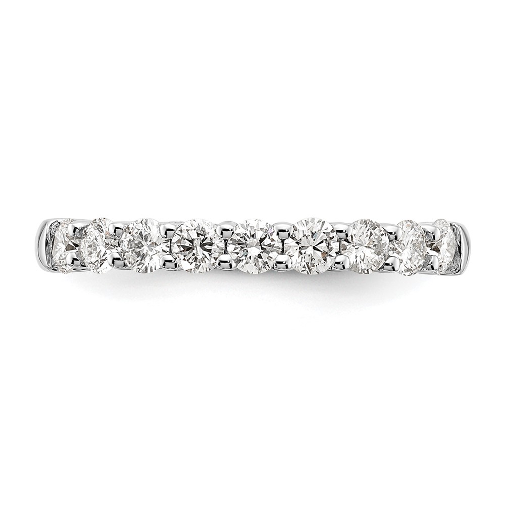 14k White Gold 3/4 carat Lab Grown Diamond VS/SI+ G+ Nine Stone Complete Fashion band (RM3188B-071-7WLG)