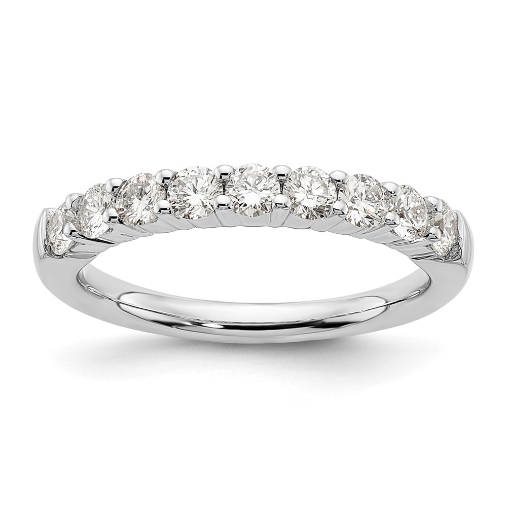 14k White Gold 3/4 carat Lab Grown Diamond VS/SI+ G+ Nine Stone Complete Fashion band (RM3188B-071-7WLG)
