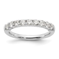 14K White Gold 0.75 Carat Lab Grown Diamond VS SI+ G+ Nine Stone Complete Fashion Band view 1