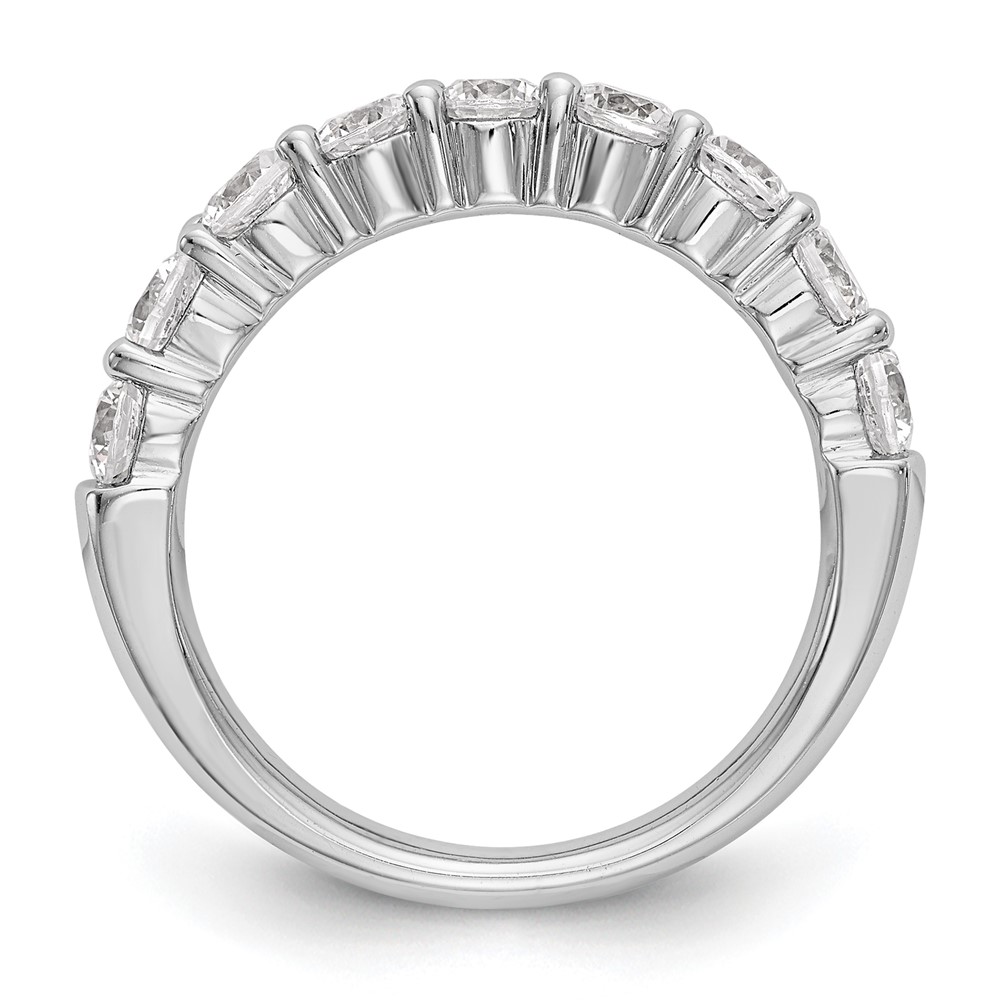 14k White Gold 1 carat Lab Grown Diamond VS/SI+ G+ Nine Stone Complete Fashion band (RM3188B-100-7WLG)