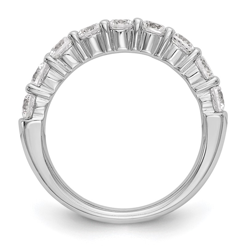 14k White Gold 1 carat Lab Grown Diamond VS/SI+ G+ Nine Stone Complete Fashion band