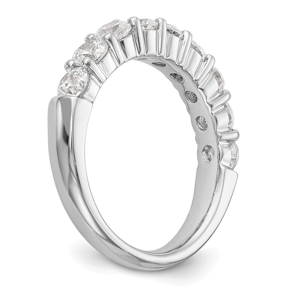 14k White Gold 1 carat Lab Grown Diamond VS/SI+ G+ Nine Stone Complete Fashion band (RM3188B-100-7WLG)