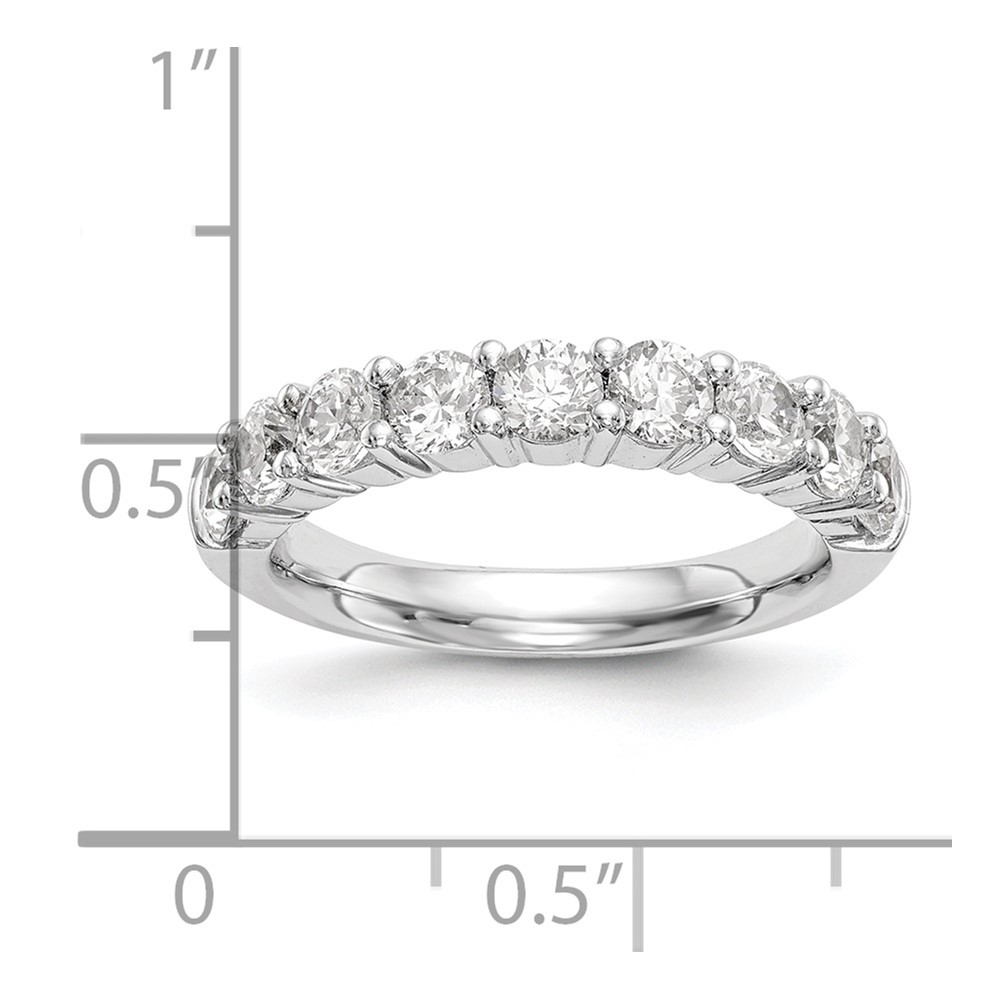 14k White Gold 1 carat Lab Grown Diamond VS/SI+ G+ Nine Stone Complete Fashion band (RM3188B-100-7WLG)