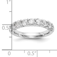 14K White Gold 1 Carat Lab Grown Diamond VS SI+ G+ Nine Stone Complete Fashion Band view 3