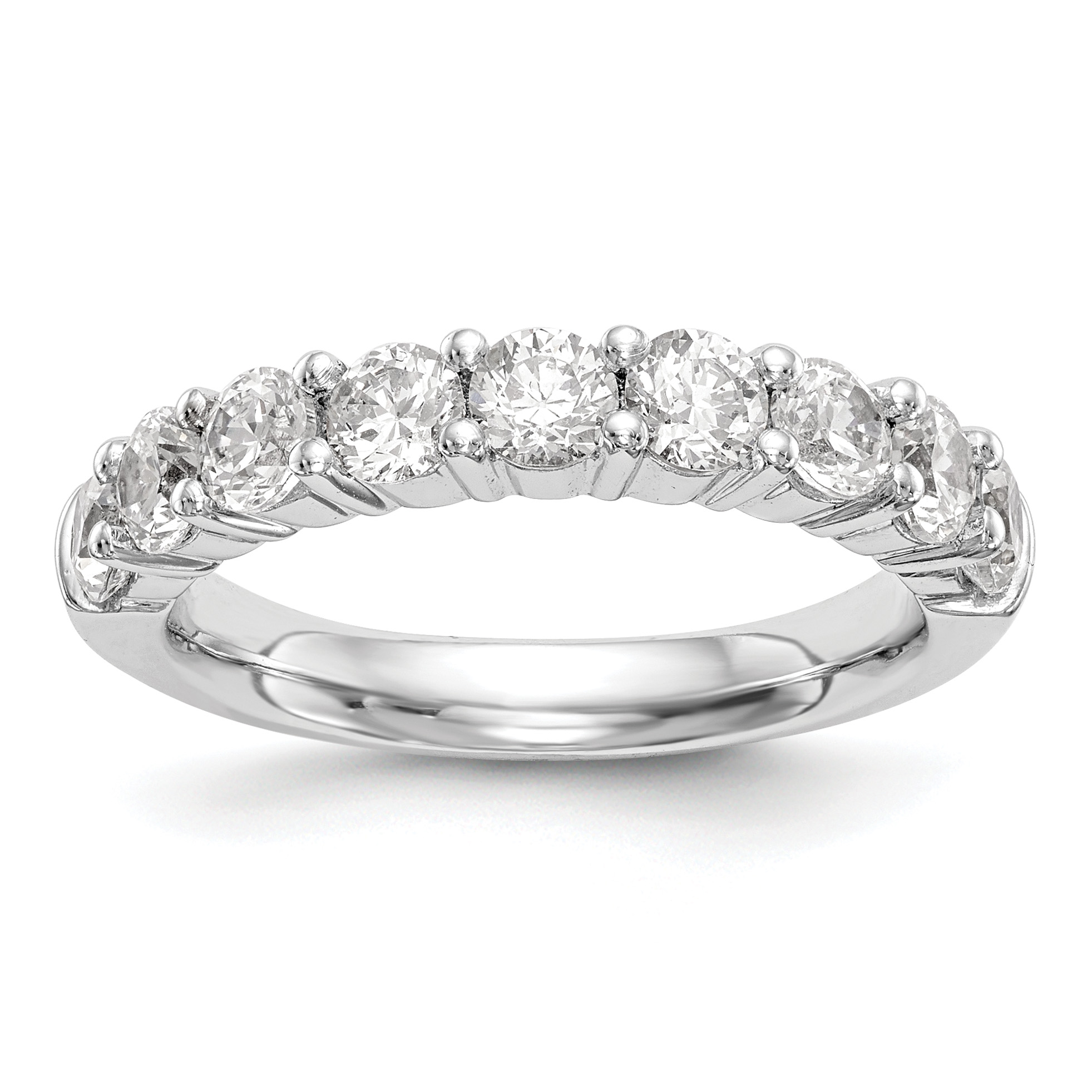14k White Gold 1 carat Lab Grown Diamond VS/SI+ G+ Nine Stone Complete Fashion band (RM3188B-100-7WLG)