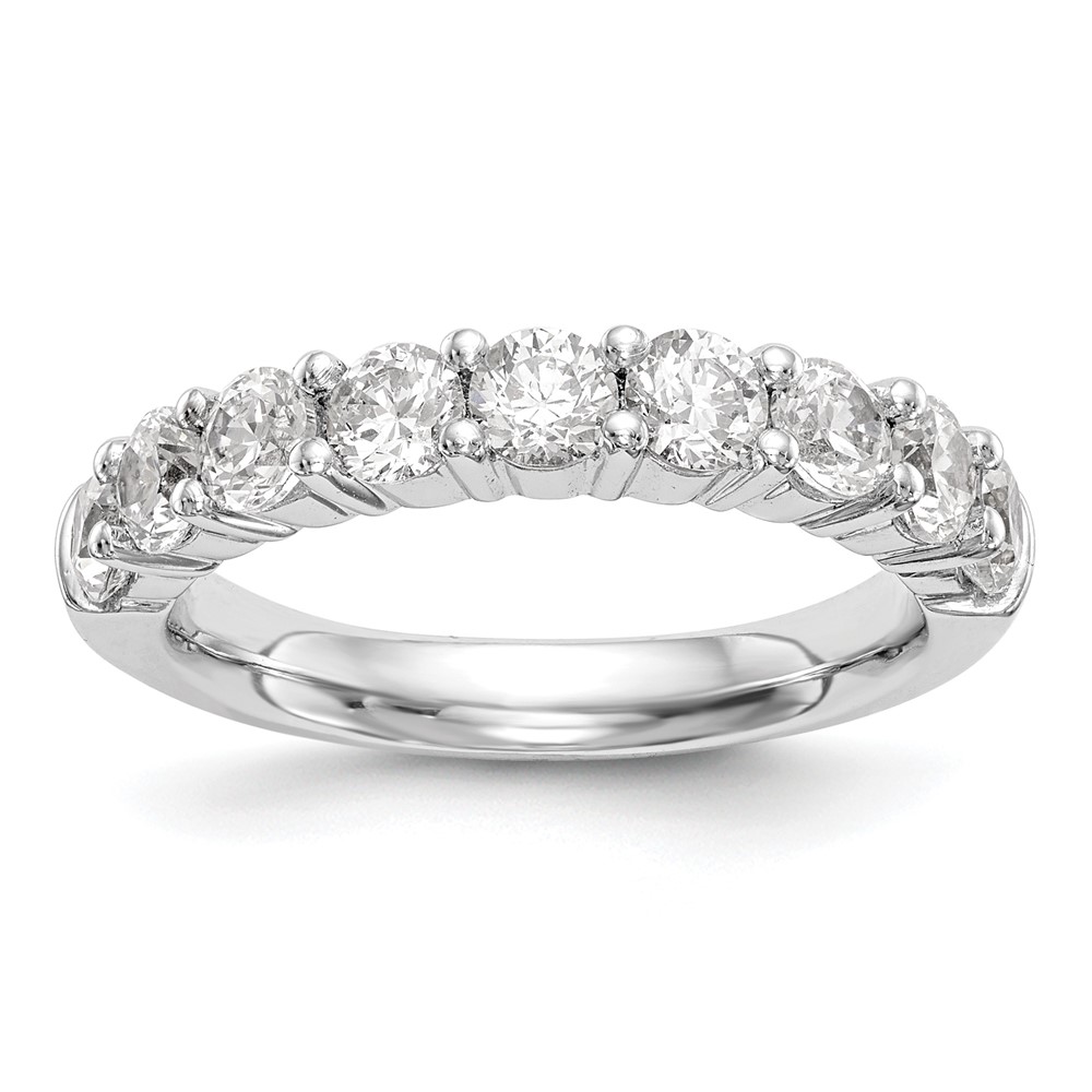 14k White Gold 1 carat Lab Grown Diamond VS/SI+ G+ Nine Stone Complete Fashion band (RM3188B-100-7WLG)