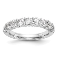 14K White Gold 1 Carat Lab Grown Diamond VS SI+ G+ Nine Stone Complete Fashion Band view 1