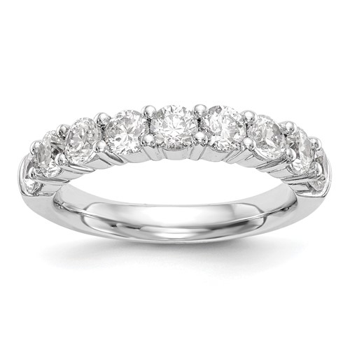 14K White Gold 1 Carat Lab Grown Diamond VS SI+ G+ Nine Stone Complete Fashion Band