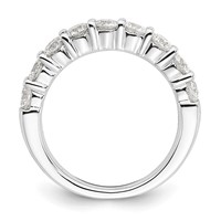 14K White Gold 1.62 Carat Lab Grown Diamond VS SI+ G+ Nine Stone Complete Fashion Band view 3