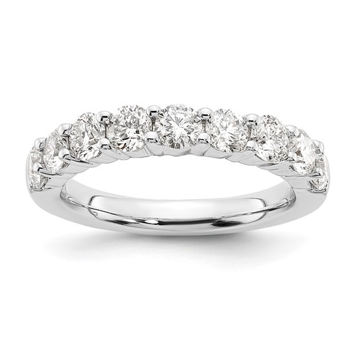 14K White Gold 1.62 Carat Lab Grown Diamond VS SI+ G+ Nine Stone Complete Fashion Band