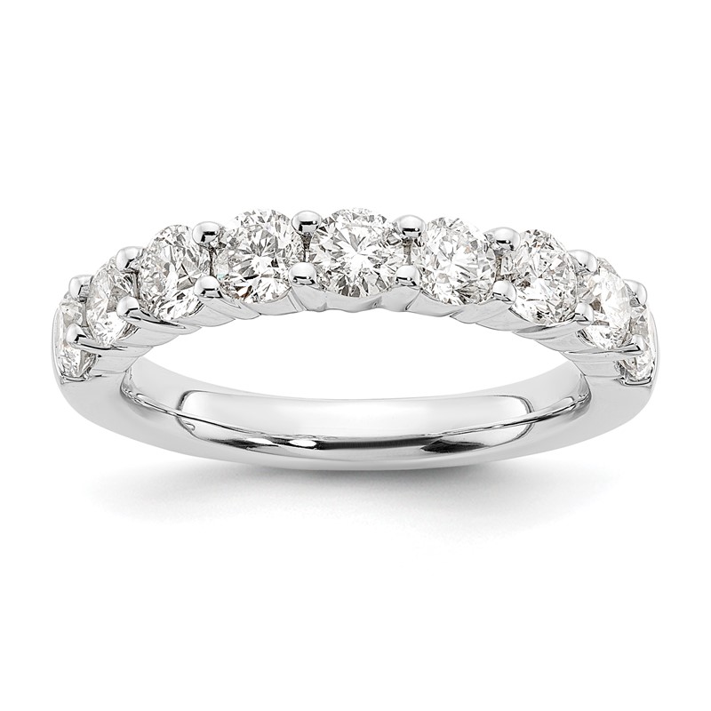 14k White Gold 1 5/8 carat Lab Grown Diamond VS/SI+ G+ Nine Stone Complete Fashion band