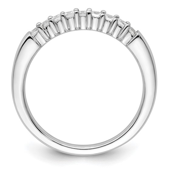 14K White Gold 9-Stone Shared Prong (Holds 9-1.8mm Princess) Diamond Band Mounting