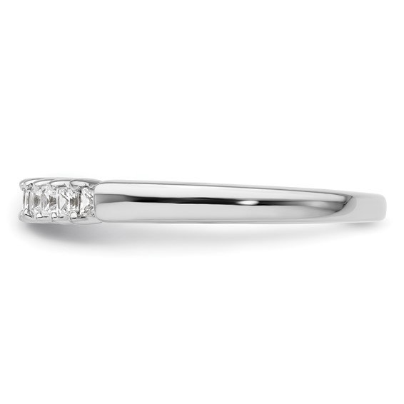 14K White Gold 9-Stone Shared Prong (Holds 9-1.8mm Princess) Diamond Band Mounting