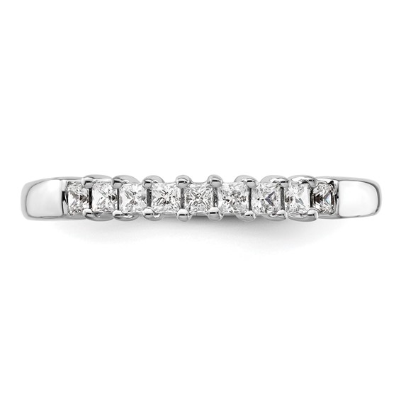 14K White Gold 9-Stone Shared Prong (Holds 9-1.8mm Princess) Diamond Band Mounting