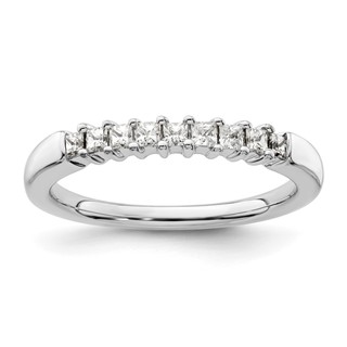 14K White Gold 9-Stone Shared Prong (Holds 9-1.8mm Princess) Diamond Band Mounting