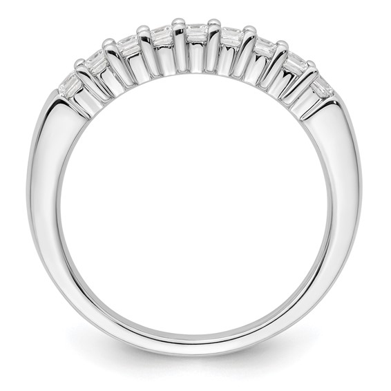 14K White Gold 9-Stone Shared Prong (Holds 9-2.0mm Princess) Diamond Band Mounting