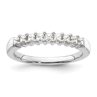 14K White Gold 9-Stone Shared Prong (Holds 9-2.0mm Princess) Diamond Band Mounting