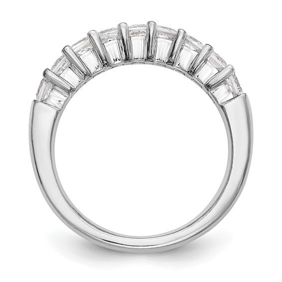 14K White Gold 9-Stone Shared Prong (Holds 9-2.8mm Princess) Diamond Band Mounting