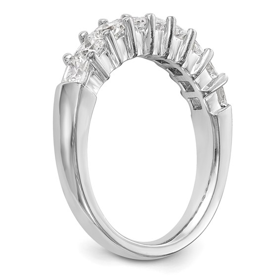 14K White Gold 9-Stone Shared Prong (Holds 9-2.8mm Princess) Diamond Band Mounting