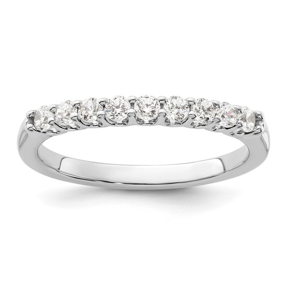 14K White Gold 9-Stone Shared Prong (Holds 9-2.1mm Round) Diamond Band Mounting