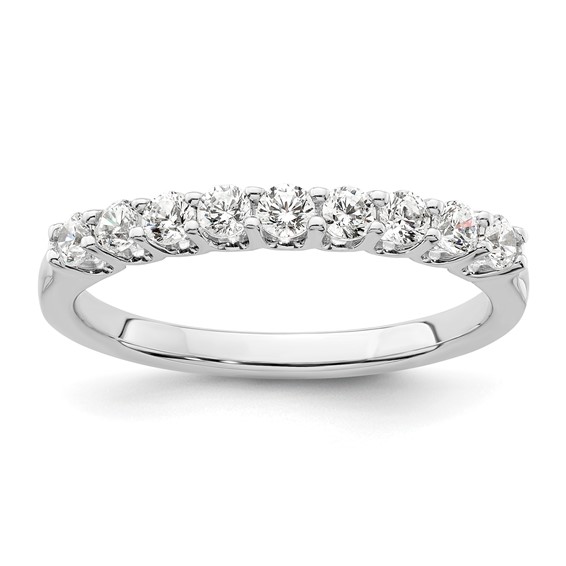 14K White Gold 9-Stone Shared Prong (Holds 9-2.3mm Round) Diamond Band Mounting