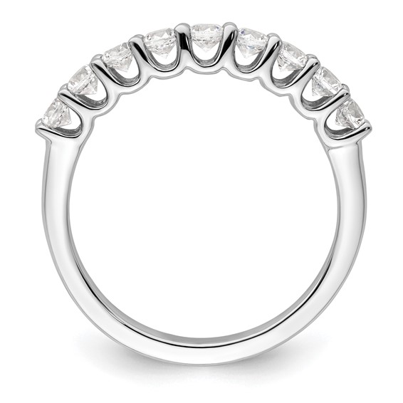 14K White Gold 9-Stone Shared Prong (Holds 9-2.6mm Round) Diamond Band Mounting