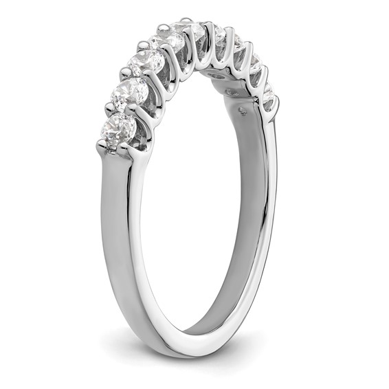 14K White Gold 9-Stone Shared Prong (Holds 9-2.6mm Round) Diamond Band Mounting