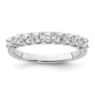 14K White Gold 9-Stone Shared Prong (Holds 9-2.6mm Round) Diamond Band Mounting