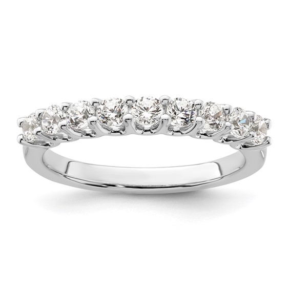 14K White Gold 9-Stone Shared Prong (Holds 9-2.6mm Round) Diamond Band Mounting