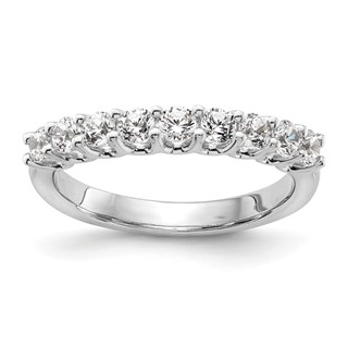 14K White Gold 9-Stone Shared Prong (Holds 9-2.9mm Round) Diamond Band Mounting