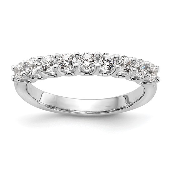 14K White Gold 9-Stone Shared Prong (Holds 9-2.9mm Round) Diamond Band Mounting