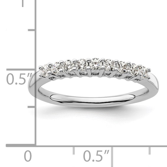 14K White Gold 9-Stone Shared Prong (Holds 9-2.0mm Round) Diamond Band Mounting