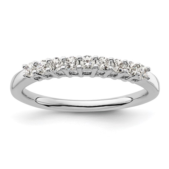 14K White Gold 9-Stone Shared Prong (Holds 9-2.0mm Round) Diamond Band Mounting