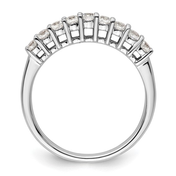 14K White Gold 9-Stone Shared Prong (Holds 9-2.3mm Round) Diamond Band Mounting