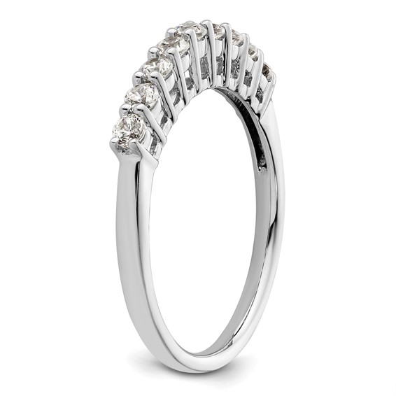 14K White Gold 9-Stone Shared Prong (Holds 9-2.3mm Round) Diamond Band Mounting
